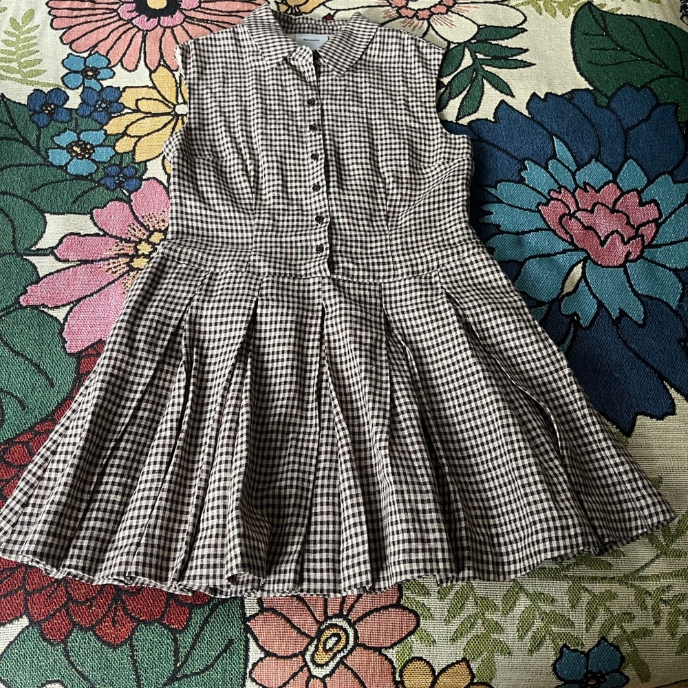 Reformation Black and White Midi Dress with Peter Pan Collar